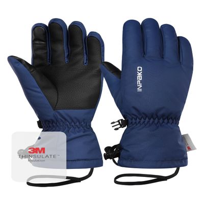 INPAKO Ski Gloves Men & Women Not Bulky Waterproof 3M Thinsulate Winter Touchscreen Snow Gloves for Snowboarding