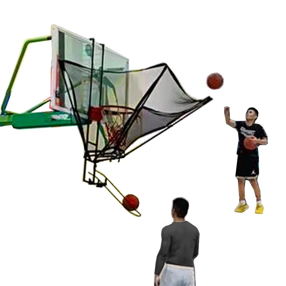 ELUKHT Basketball Shot Returner Basketball Shooting Trainer for Hoop, Indoor Outdoor Basketball Return System/Basketball Rebounder Shot Returner, Metal Returner Net Attachment