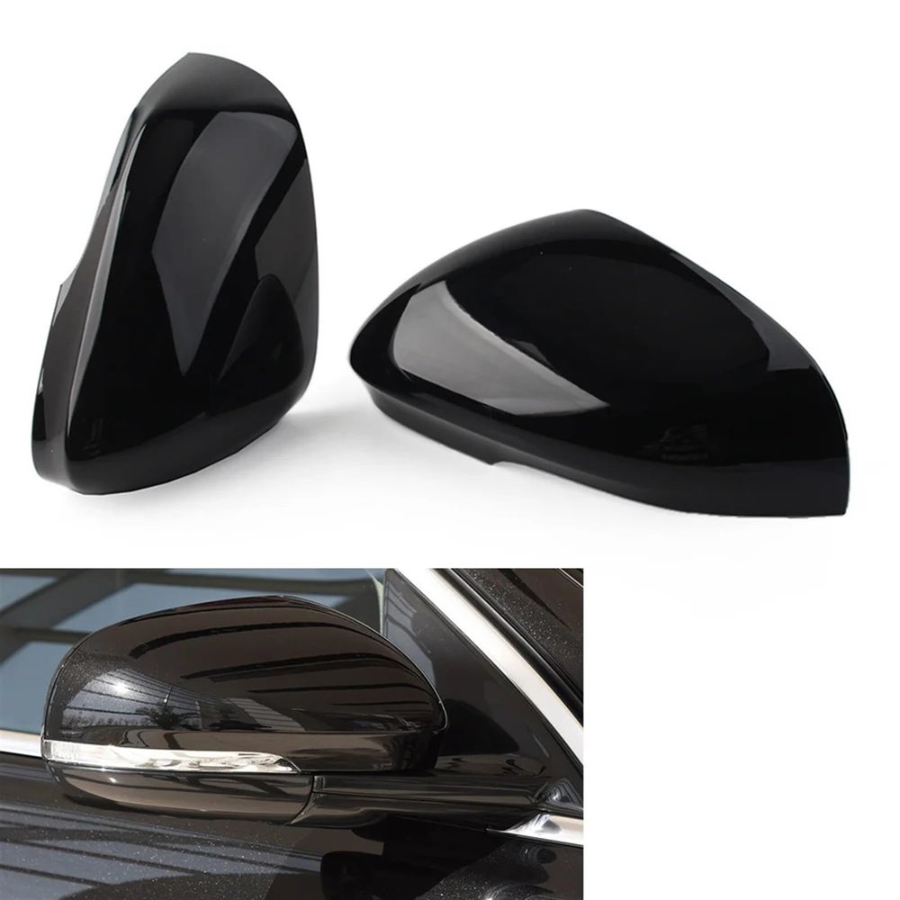 1 Pair Car Rear Wing Mirror Housing Cover Compatible for Jaguar XJ XJR XF XFR XFR-S XK XKR XKR-S I-Pace XE Glossy Black