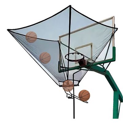 ELUKHT Basketball Shot Returner Metal Basketball Shot Returner Training Aid, Time Saving Driveway Basketball Return System with Bag, Basketball Return Rebounder Accessories