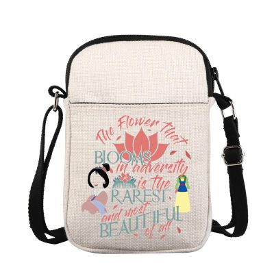 Movie Crossbody Purse Bag Lotus Encouraging Gift Cartoon Character Gift Flower Messenger Bag (FlowerMulCrossB)