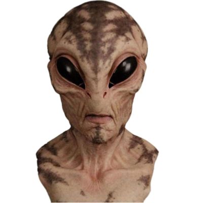 GpahrrDnij Realistic Mask Alien 3D Halloween Full Head Masks Novelty Costume Party Latex Head Mask Props Alien Decoration (C1)