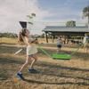 ELUKHT Complete Badminton Sets, Portable Badminton Net Set with 2 Badminton Rackets 2 Shuttlecocks, Folding Volleyball Tennis Net System for Outdoors Courtyard (Green) view 2