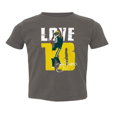 Green Bay Star 10 Love - Football Fans Tribute Toddler T-Shirt (Gray, 5T)