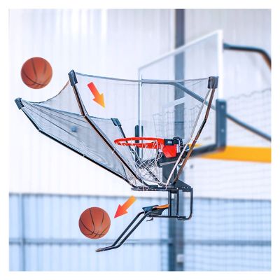 ELUKHT Hanging Basketball Return Net System, Aluminum Alloy Shot Trainer Rebounder Attachment Portable, for Ball Court/Backyard/Outdoor, with Rotating Return Chute