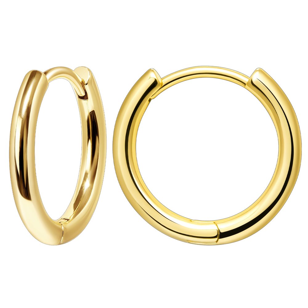1 Pair 7mm Small Gold Hoop Earrings for Women,Helix Piercing Hypoallergenic Plated Stack Cartilage Earring,Conch Piercing Lightweight Mini Thin Cute Dainty Trendy Jewelry