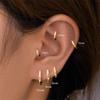 1 Pair 7mm Small Gold Hoop Earrings for Women,Helix Piercing Hypoallergenic Plated Stack Cartilage Earring,Conch Piercing Lightweight Mini Thin Cute Dainty Trendy Jewelry view 2