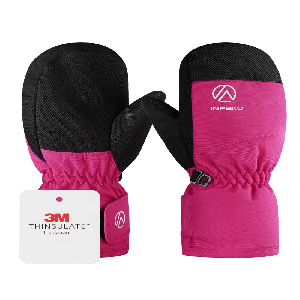 INPAKO Kids Ski Gloves 3M Thinsulate Warm Waterproof Winter Snow Gloves for Boys Girls Cold Weather Windproof Mittens