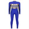 Lejafay Womens Adult Sexy Racer Costume Race Car Driver Jumpsuit Star Your Engines Halloween Costume Royal Blue 3X-Large view 4