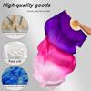 TRIMODI 1 Pair(Left+Right) Women Hand Made Real Silk Belly Dance Fan Veils, Giadient Color Length 180cm Width 90cm (Purple Rose Pink) view 2