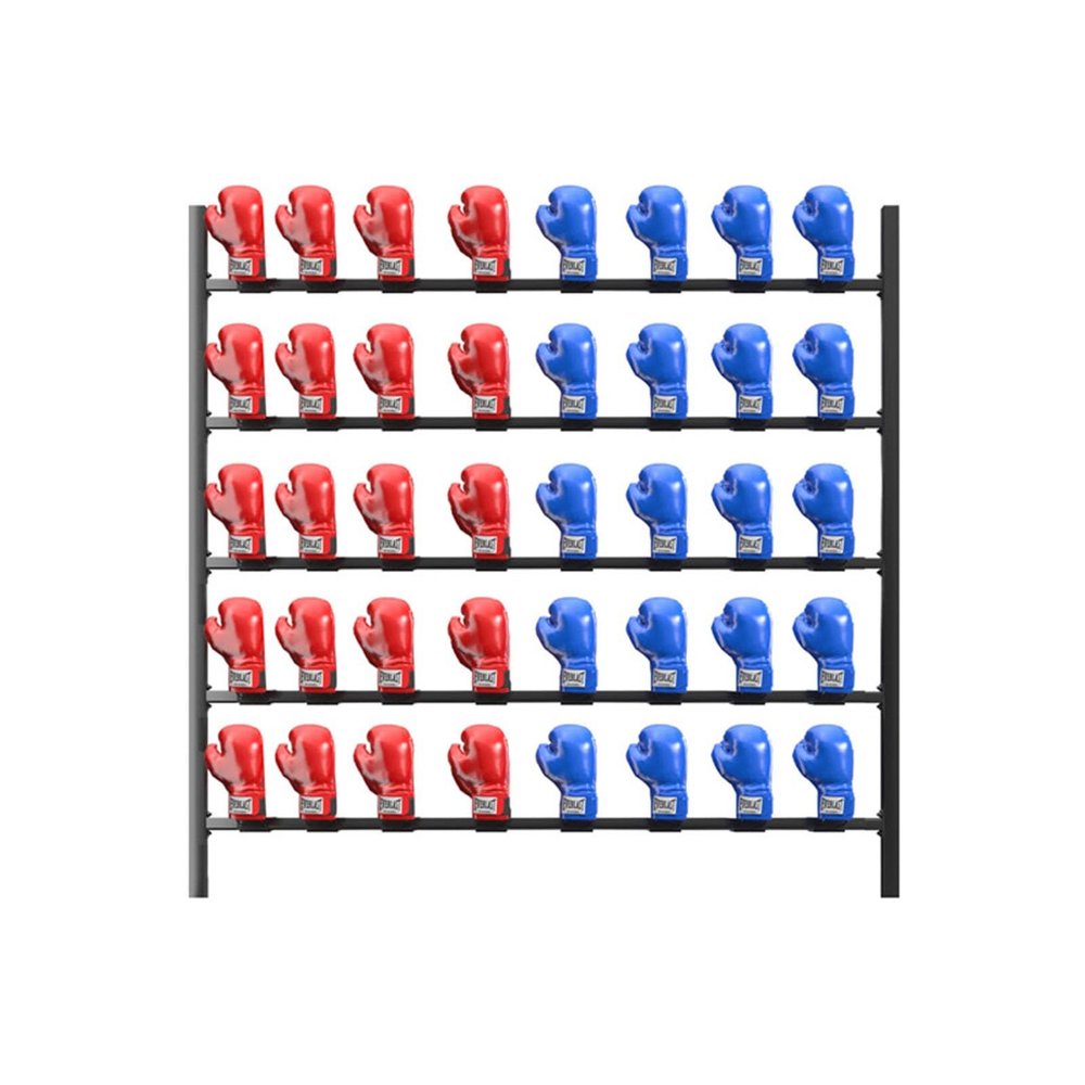 AErosx Boxing Glove Dryer Wall Mounted Boxing Glove Holder, Gym Large Capacity 5 Tiers Glove Storage Rack Black Steel Hanging Rack for Glove, Holds 20 Pairs of Gloves