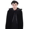 BC GOODS BY Adult Men Reversible Hooded Cape Costume | Black Goth Anime Cloak for Men | Halloween Wizard Robe Fancy Dress for Cosplay and Themed Party - L view 3