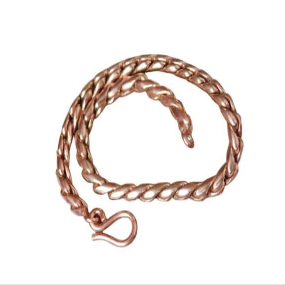 100% Copper Chain Bracelet, Solid Franco chain Bracelet for Men Women, Handmade Dainty Chains Jewellery, (6)