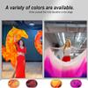 TRIMODI 2.5x1.14m/98"x45" Women's Real Silk Belly Dance Veils and Hand Scarves Fire Flame Colors (Rose Pink) view 3