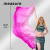 TRIMODI 2.5x1.14m/98"x45" Women's Real Silk Belly Dance Veils and Hand Scarves Fire Flame Colors (Rose Pink) view 4