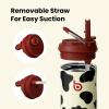 BOTTLE BOTTLE Insulated Water Bottle 24oz with Straw Lid and Handle for Sports Travel Gym Stainless Steel Water Bottles Double-Wall Vacuum Metal Leak Proof BPA-Free (Cow) view 4
