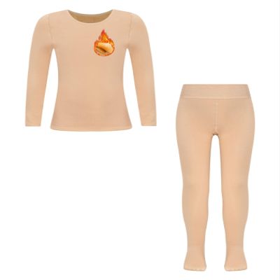 YEAHDOR Kids Boys Girls Thermal Underwear Long Sleeve Fleece-Lined Top with Leggings Set Base Layer Outfits A Nude 7-10 Years