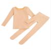 YEAHDOR Kids Boys Girls Thermal Underwear Long Sleeve Fleece-Lined Top with Leggings Set Base Layer Outfits A Nude 7-10 Years view 3
