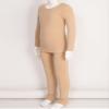 Huimingda Kids Girls 2Pcs Thermal Underwear Long Sleeve Fleece-Lined Shirt and Long Johns Warm Undergarments B Nude 7-10 Years view 3