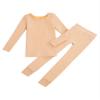 Huimingda Kids Girls 2Pcs Thermal Underwear Long Sleeve Fleece-Lined Shirt and Long Johns Warm Undergarments B Nude 7-10 Years view 4