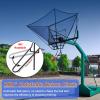 Indoor Outdoor Basketball Hoop Net Catcher, 180 Rotatable Foldable Shot Training Aid Rebound System - Metal Iron Frame, for Garage/Backyard/Pool, Easy to Set Up view 4