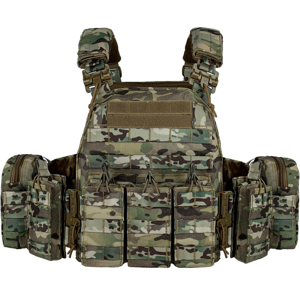 vAv YAKEDA Tactical Outdoor Vest Quick Release Adjustable Hunting Vest with PALS Molle System (US, Alpha, One Size, Regular, Regular, CP)
