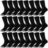 Baggyfly 24 Pairs Men's Cotton Athletic Socks Moisture Wicking Cushioned Breathable Socks for Work Running 6-13 Size(Black) view 1