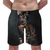 DJUETRUI Mens Swim Trunks Quick Dry Swim Shorts Bengal Cat Bathing Suit for Men Drawstring Casual Shorts Swimwear S view 1