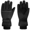 Azarxis Kids Snow Gloves Winter Ski Warm Glove Windproof Thermal Gloves for Boys Girls Cold Weather Outdoor Sports (Black, 10-12 Years) view 1