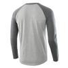 Mens Henley Long Sleeve Raglan T-Shirt Fashion Button Cotton Fall Shirt Casual Lightweight Crew Neck Shirts (Small,Light Grey 1) view 2