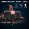 crazybrace Rechargeable Led Headlamp 2Pack, 99000 Lumen Super Bright Head Lamp with 3 Modes & 90 Adjustable, Brightest Headlamp 30H Long Runtime, Powerful Waterproof Headlamps for Adults Camping view 4