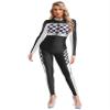 Lorilida Race Car Driver Costume Women Halloween Sexy Racer Car Jumper Costume Bodysuits Jumpsuit Black 3X-Large view 1