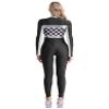 Lorilida Race Car Driver Costume Women Halloween Sexy Racer Car Jumper Costume Bodysuits Jumpsuit Black 3X-Large view 2