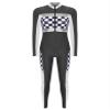 Lorilida Race Car Driver Costume Women Halloween Sexy Racer Car Jumper Costume Bodysuits Jumpsuit Black 3X-Large view 3