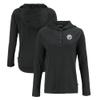 Cutter & Buck Women's Black Pittsburgh Steelers Coastline Epic Comfort Eco Recycled Raglan Pullover Hoodie view 1