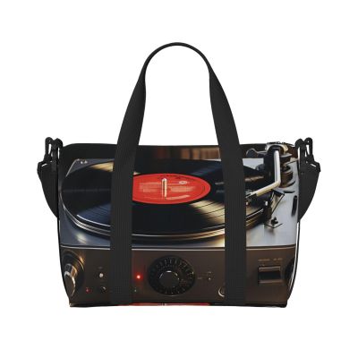 Travel Duffel Bags Personal Item Bag Carry on Luggage Bag Training Handbag Lightweight Waterproof Sports Gym Bag Turntable Player Weekender Bag for Women Men