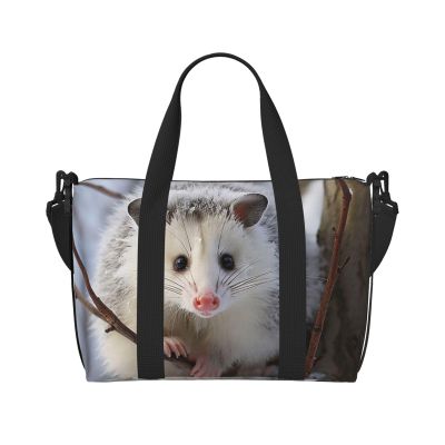Travel Duffel Bags Personal Item Bag Carry on Luggage Bag Training Handbag Lightweight Waterproof Sports Gym Bag Opossum In Snow Weekender Bag for Women Men