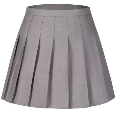 Laimi Duo Girls Pleated Skirts Size 4XL Light Grey Pleated Skirt Skort for Women mini Tennis Pleated Skirts School Uniform