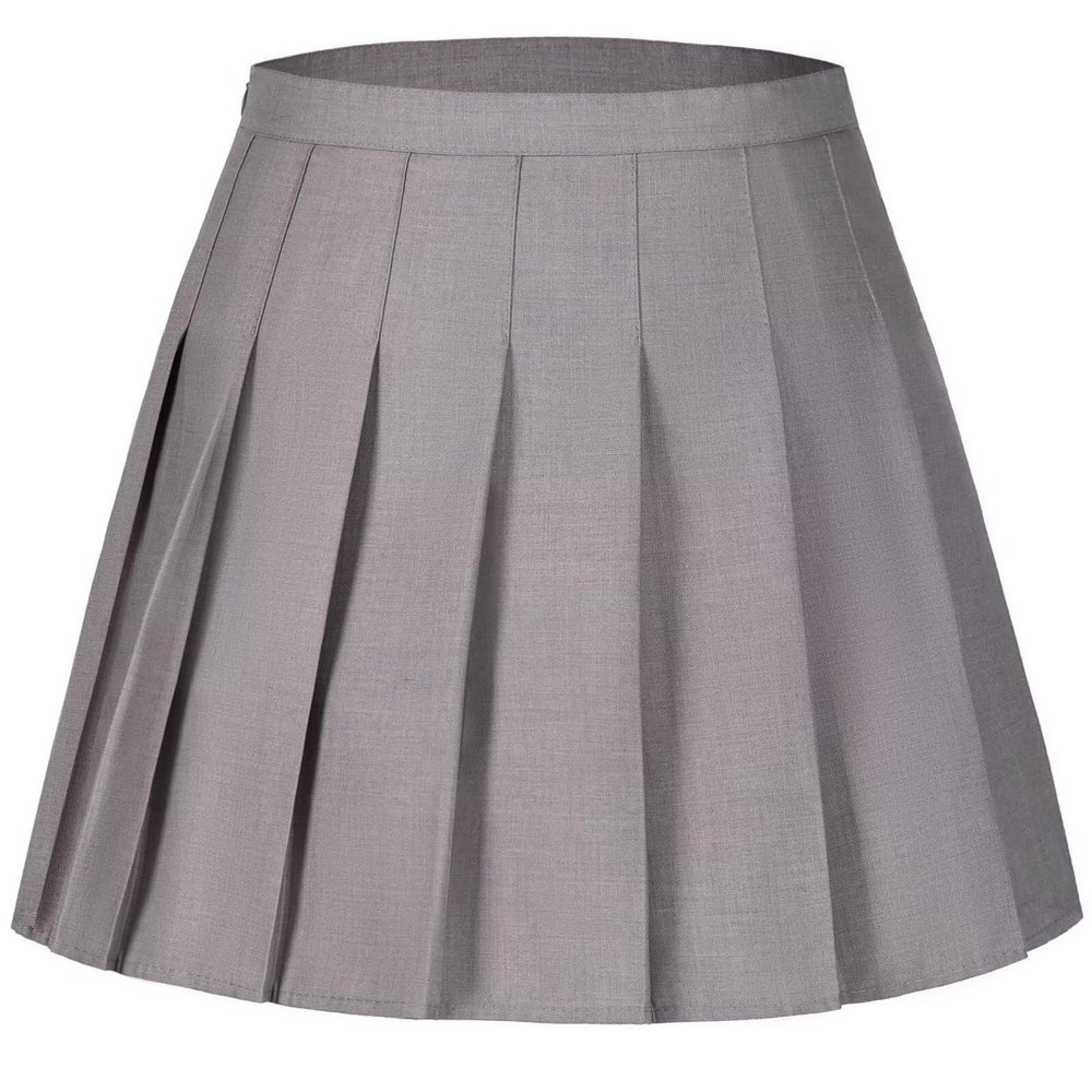Laimi Duo Girls Pleated Skirts Size 4XL Light Grey Pleated Skirt Skort for Women mini Tennis Pleated Skirts School Uniform