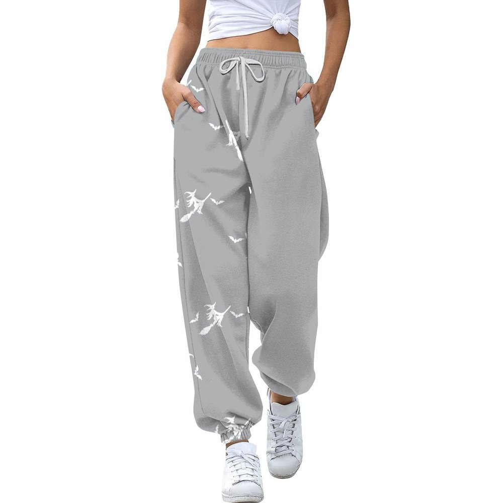 The 2024,Baggy Joggers,This is Some Boo Sheet Sweatpants Women Halloween Cool Ghost Graphic Wide Leg Joggers Cinch Bottom Baggy,Grey-D,Xx-Large