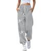 The 2024,Baggy Joggers,This is Some Boo Sheet Sweatpants Women Halloween Cool Ghost Graphic Wide Leg Joggers Cinch Bottom Baggy,Grey-D,Xx-Large view 1