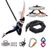 MZZKFC Suspension Bungee Fitness Set, Black Aerial Yoga Stretch Rope with Breathable Belt, Bungee Fitness Cord for Exercise Abdomen/Waist/Legs/Hips/Arms(148.8-170.6 lbs/67.5-77.5 kg-L) view 1