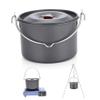 Camping Pot with Lid Hanging 4L Round Portable Lightweight Anti-rust Cookware Cooking Equipment for Self-driving Tour BBQ Picnic Sport Outdoor. view 1