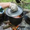 Camping Pot with Lid Hanging 4L Round Portable Lightweight Anti-rust Cookware Cooking Equipment for Self-driving Tour BBQ Picnic Sport Outdoor. view 4