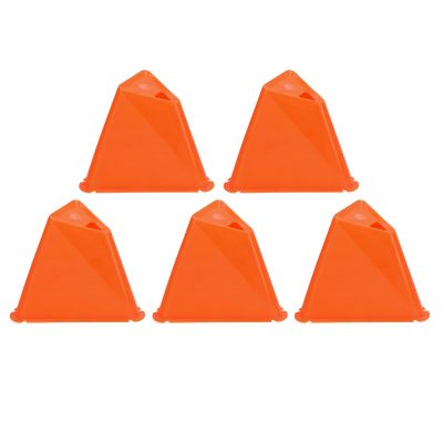 Soccer Cones, Sports Cones Portable 5pcs Plastic Football Barrier Training Cones Skate Marker Disc Cones for Sideline, Boundary Marking, Speed Training, Basketball, Obstacles