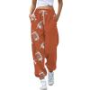 TOS Daily,Wide Leg Sweatpants Woman,This is Some Boo Sheet Sweatpants Women Halloween Cool Ghost Graphic Wide Leg Joggers Cinch Bottom Baggy,Lightening,Orange-C,Small view 1