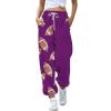 The Clearance,Wide Leg Trousers Women,This is Some Boo Sheet Sweatpants Women Halloween Cool Ghost Graphic Wide Leg Joggers Cinch Bottom Baggy,Primo,Purple-C,Small view 1