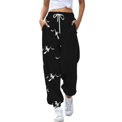 Deals of The Day Orders,Halloween Pj Pants Women,This is Some Boo Sheet Sweatpants Women Halloween Cool Ghost Graphic Wide Leg Joggers Cinch Bottom Baggy,Online Shopping,Black-D,Small