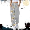 The Clearance,This is Some Boo Sheet Sweatshirt,This is Some Boo Sheet Sweatpants Women Halloween Cool Ghost Graphic Wide Leg Joggers Cinch Bottom Baggy,Grey-E,Xx-Large view 3