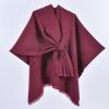 RanRui Women's Shawl Wrap Poncho Sweater Shawl Stylish Simple Monochrome Oblique Strap Cloak Cloak Outerwinter fall Open Front Cape Gifts for Women (2024017-9,130x150cm) view 2
